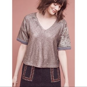 Anthropologie Deletta Sequin Tee